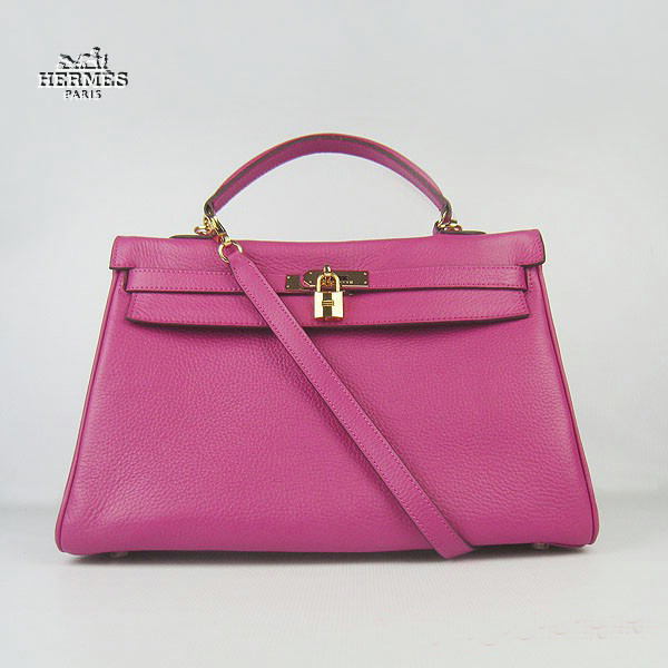 6308 Hermes Kelly 35 centimetri Togo Leather Bag Peachblow 6308 Oro duro